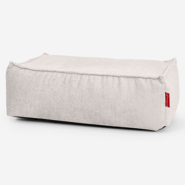 Stor Fotskammel - Chenille Krem 01