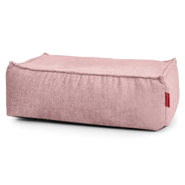 Stor Fotskammel - Chenille Rosa 01