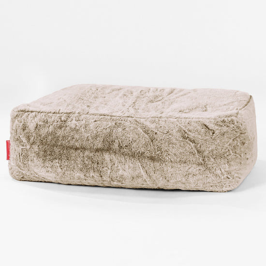 Stor Fotskammel - Kanin-fuskepels Gyllenbrun 01