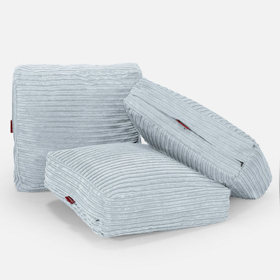 Stor Gulvpute - Kordfløyel Babyblå 04