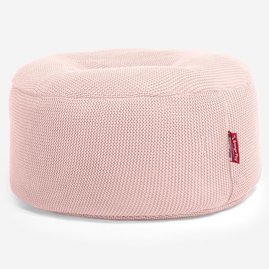 Stor Rund Puff - 100% Bomull Ellos Babyrosa 01
