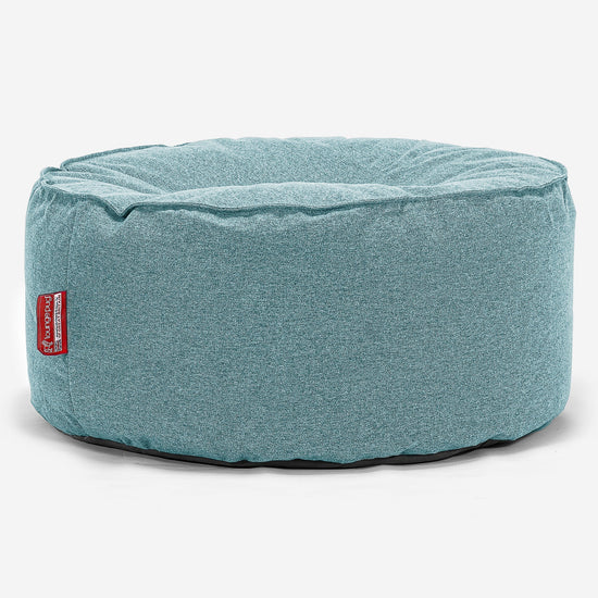 Stor Rund Puff - Interalli Ull Aqua 01