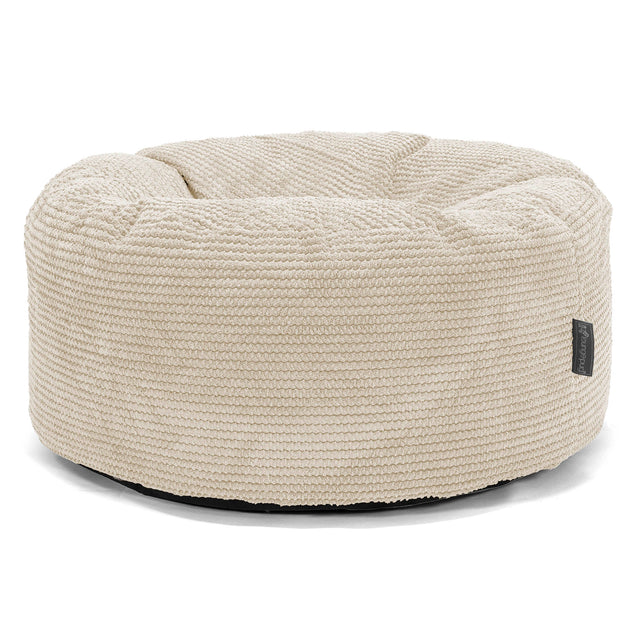 Stor Rund Puff - Pom-pom Elfenben 01