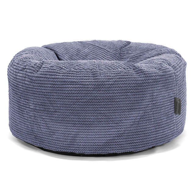 Stor Rund Puff - Pom-pom Fiolett 01
