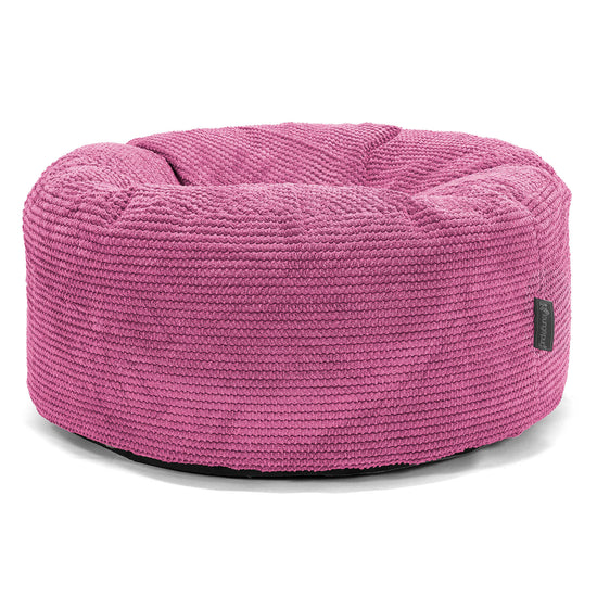 Stor Rund Puff - Pom-pom Rosa 01