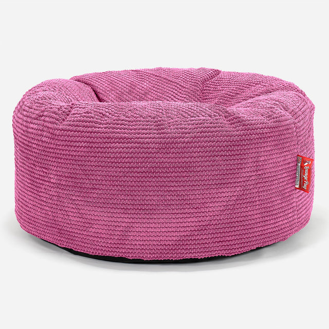Stor Rund Puff - Pom-pom Rosa 01