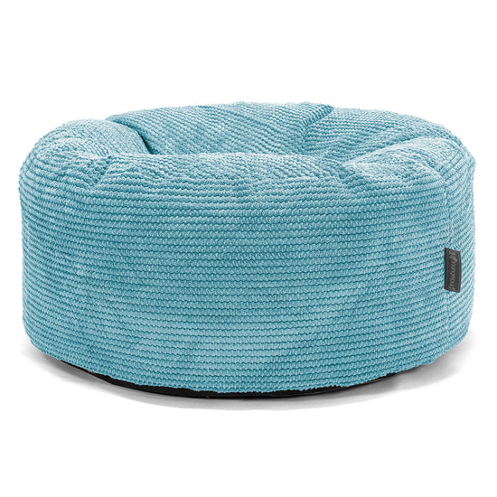 Stor Rund Puff - Pom-pom Turkis 01