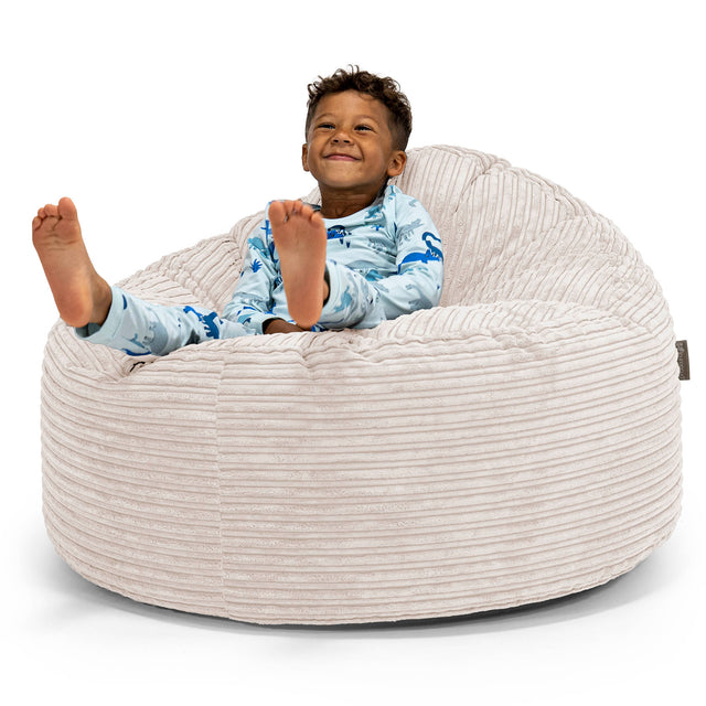 Stor Saccosekk Snuggle for Barn 3-8 år - Kordfløyel Elfenben 01
