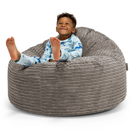 Stor Saccosekk Snuggle for Barn 3-8 år - Kordfløyel Grafitt 01