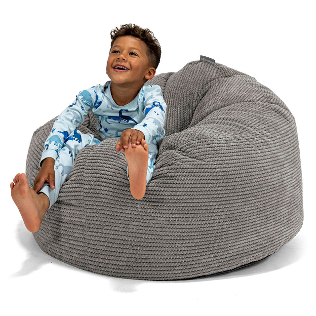 Stor Saccosekk Snuggle for Barn 3-8 år - Pom-pom Koksgrå 01