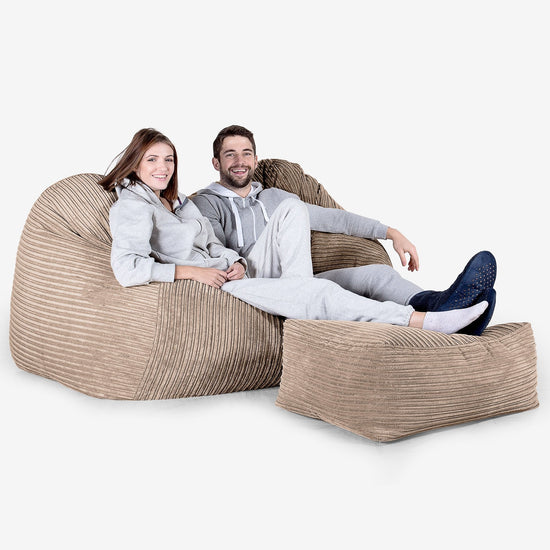 Stor Saccosekk Sofa - Kordfløyel Sand 03