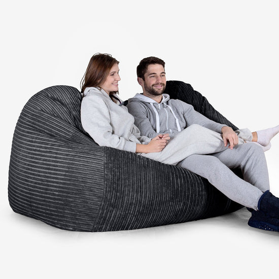 Stor Saccosekk Sofa - Kordfløyel Svart 02
