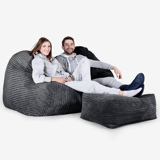 Stor Saccosekk Sofa - Kordfløyel Svart 03