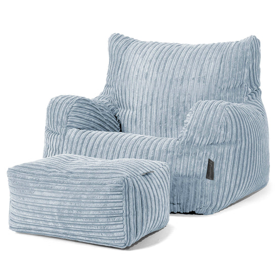 Tenåringer Saccosekk Lenestol 6-14 år - Kordfløyel Babyblå 03