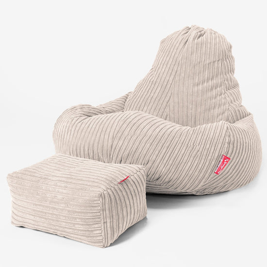 Ultra Lux Gaming Saccosekk-stol - Kordfløyel Elfenben 02