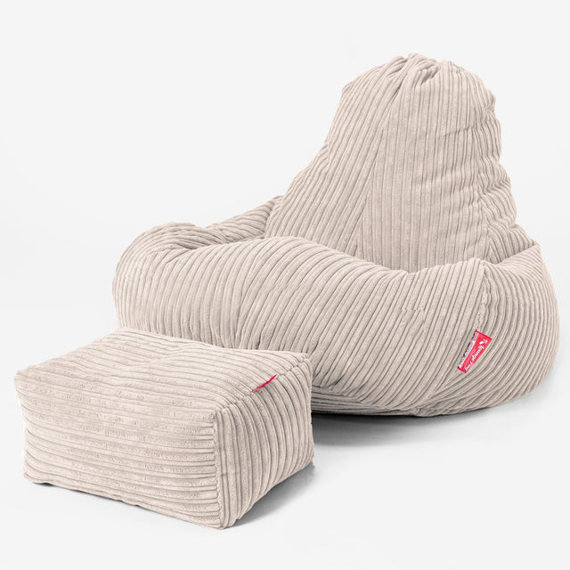 Ultra Lux Gaming Saccosekk-stol - Kordfløyel Elfenben 02