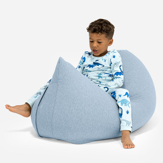 Høy Saccosekk for Barn 2-6 år - Elastisk Bomull Babyblå 02