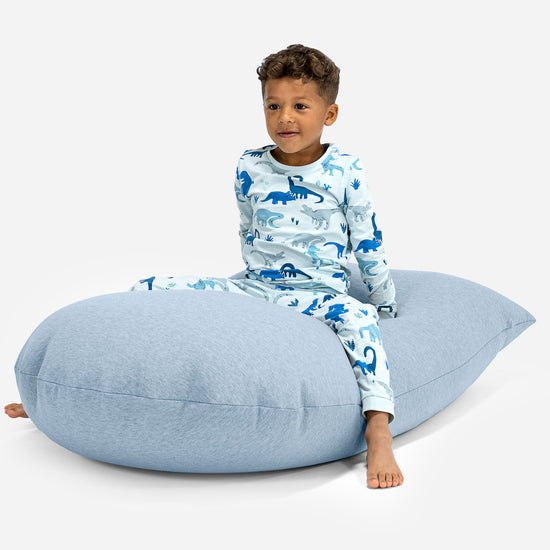 Høy Saccosekk for Barn 2-6 år - Elastisk Bomull Babyblå 03