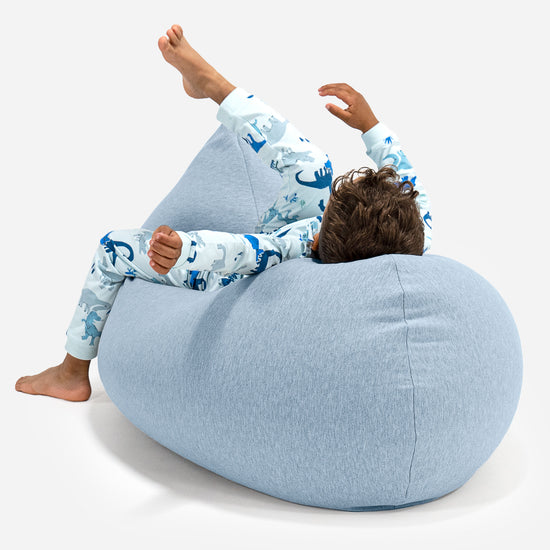 Høy Saccosekk for Barn 2-6 år - Elastisk Bomull Babyblå 04
