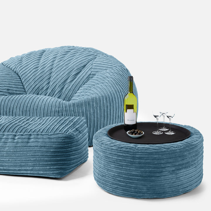 Klassisk Sakkosekk Sofa - Kordfløyel Turkis 03