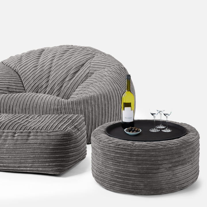 Klassisk Sakkosekk Sofa - Kordfløyel Grafitt 03