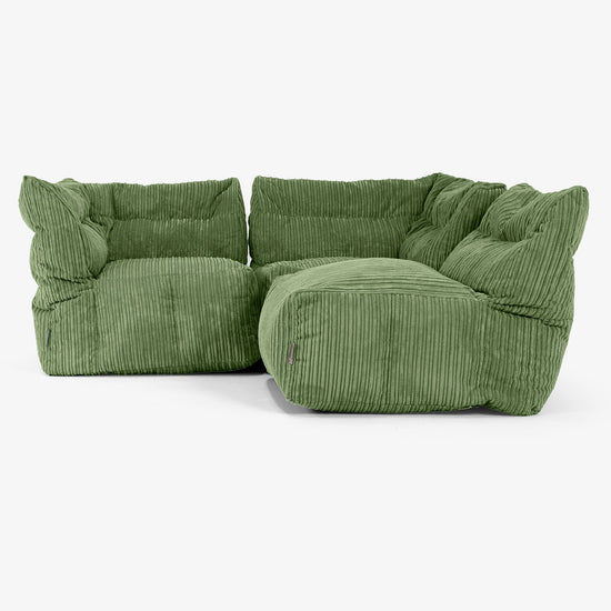 Modulsofa 3-seter - Kordfløyel Skoggrønn 04