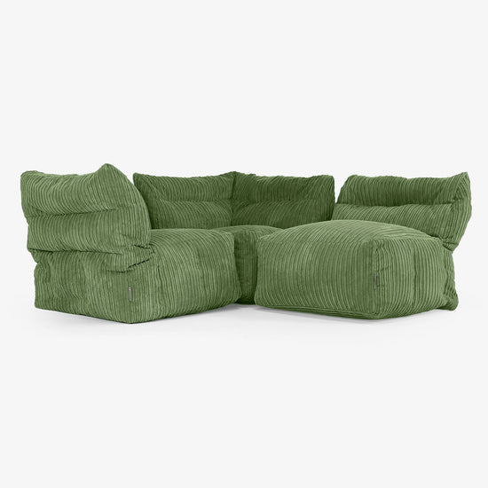Modulsofa 3-seter - Kordfløyel Skoggrønn 03