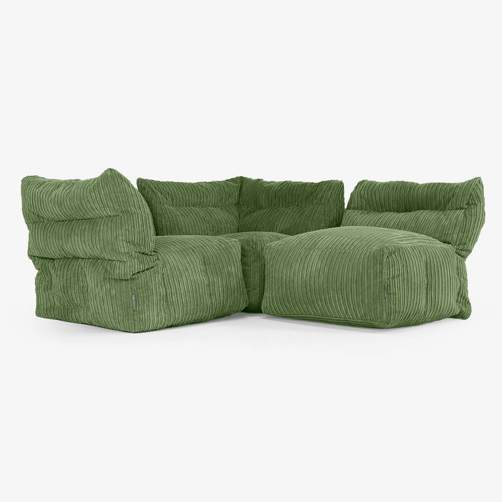 Modulsofa 3-seter - Kordfløyel Skoggrønn 03