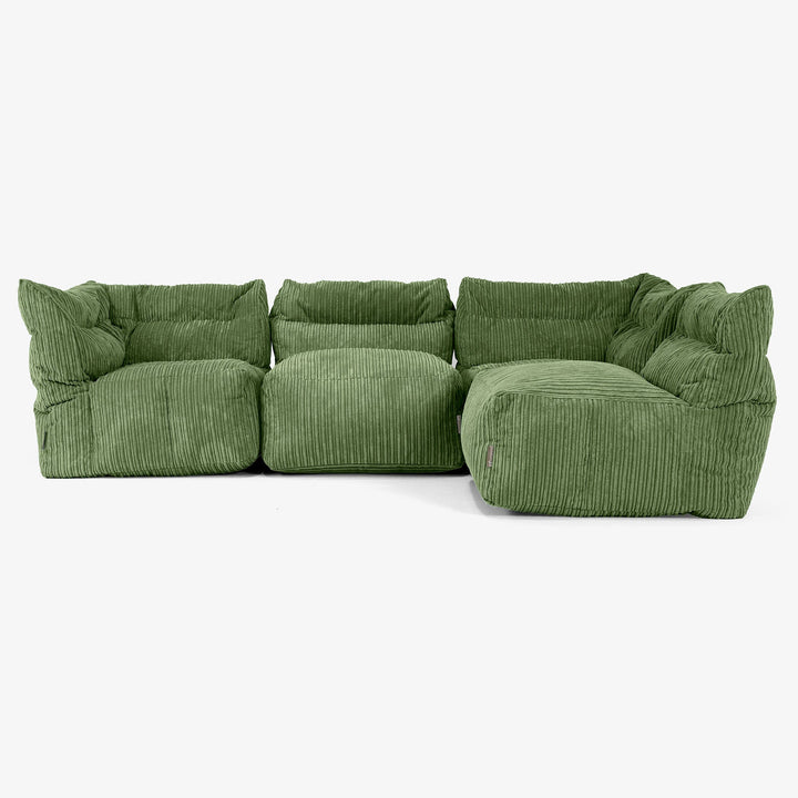 Modulsofa 4-seter - Kordfløyel Skoggrønn 03