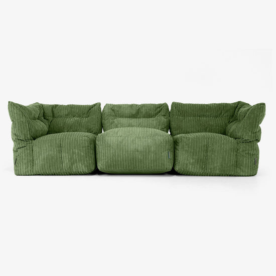 Modulsofa 3-seter - Kordfløyel Skoggrønn 01