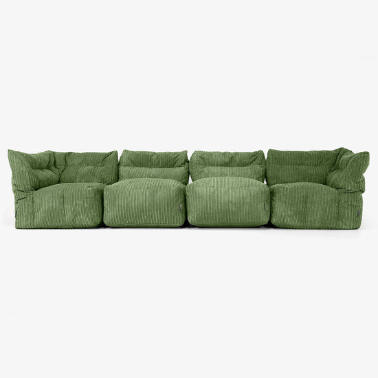 Modulsofa 4-seter - Kordfløyel Skoggrønn 01