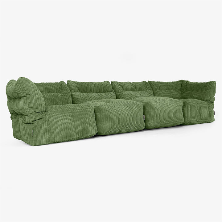 Modulsofa 4-seter - Kordfløyel Skoggrønn 02