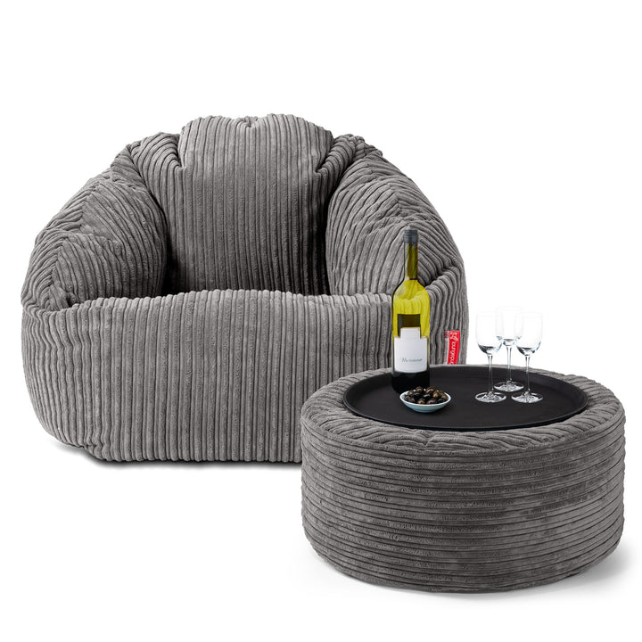 Bubble Saccosekk-stol - Kordfløyel Grafitt 03