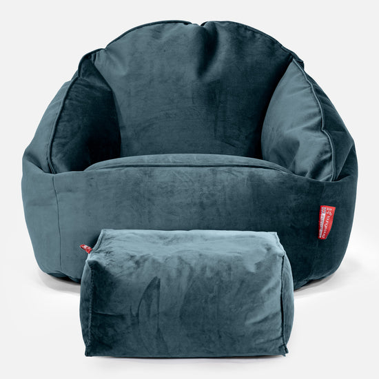 Bubble Saccosekk-stol - Fløyel Mørketurkis 02