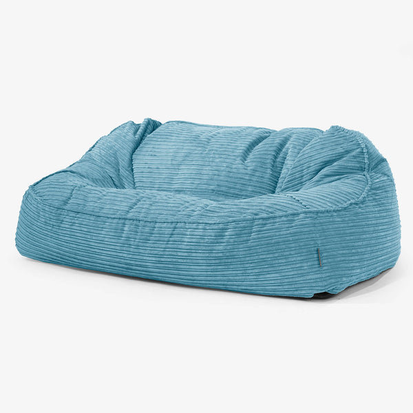 Sloucher Oversized Sakkosekk Sofa - Kordfløyel Turkis 01