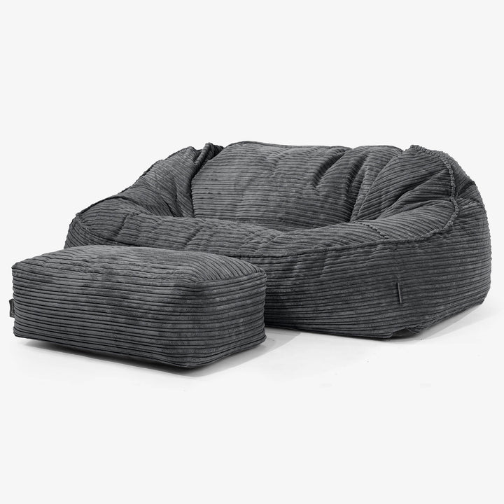 Sloucher Oversized Sakkosekk Sofa - Kordfløyel Svart 02
