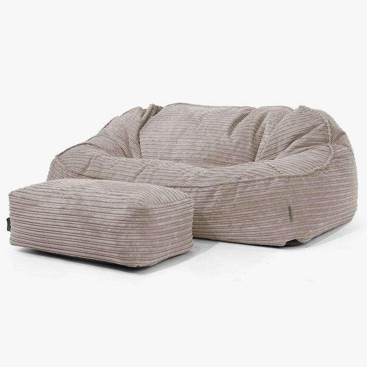 Sloucher Oversized Sakkosekk Sofa - Kordfløyel Duegrå 02