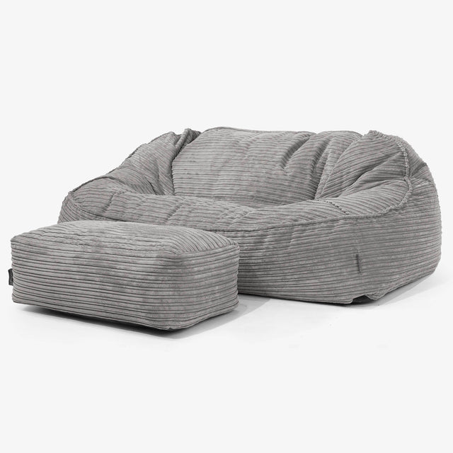 Sloucher Oversized Sakkosekk Sofa - Kordfløyel Grafitt 02