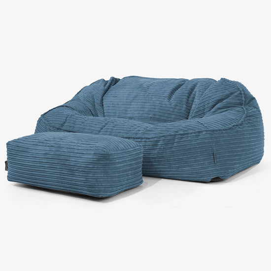 Sloucher Oversized Sakkosekk Sofa - Kordfløyel Marineblå 02