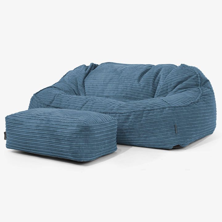 Sloucher Oversized Sakkosekk Sofa - Kordfløyel Marineblå 02