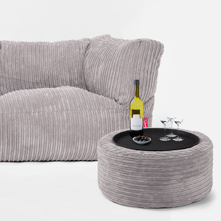 Albert 2-seter Saccosekk Sofa - Kordfløyel Sølvgrå 03