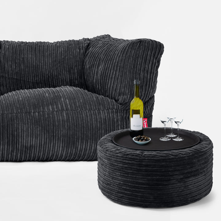 Albert 2-seter Saccosekk Sofa - Kordfløyel Svart 03