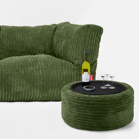 Albert 3-seter Saccosekk Sofa - Kordfløyel Skoggrønn 03