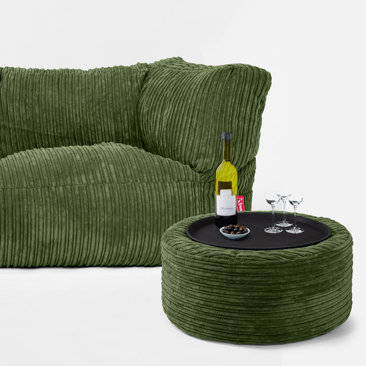 Albert 3-seter Saccosekk Sofa - Kordfløyel Skoggrønn 03