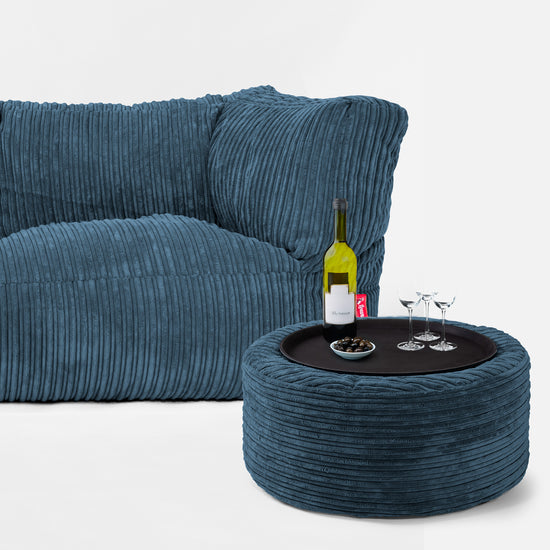 Albert 3-seter Saccosekk Sofa - Kordfløyel Marineblå 03