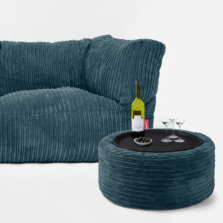 Albert 3-seter Saccosekk Sofa - Kordfløyel Mørketurkis 03