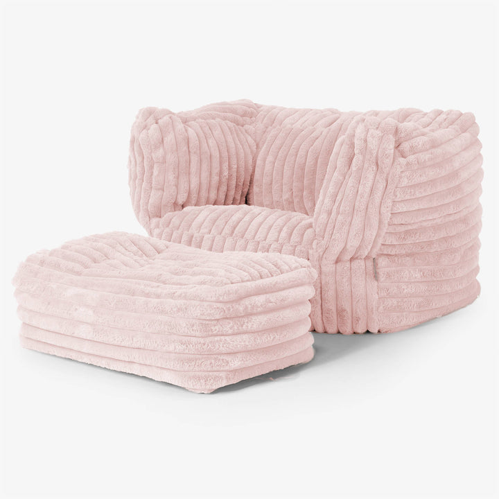 Albert Saccosekk Lenestol - Ultrabehagelig Kord Støvete Rosa 01