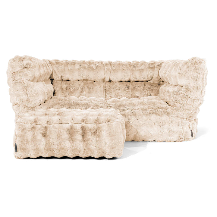 Louis 2-seter Saccosekk Sofa - Falsk Pels Boble Krem 02