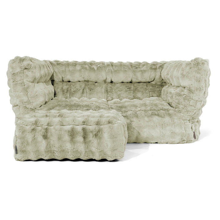 Louis 2-seter Saccosekk Sofa - Falsk Pels Boble Salviegrønn 02