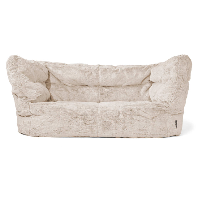 Louis 2-seter Saccosekk Sofa - Kanin-fuskepels Gyllenbrun 01